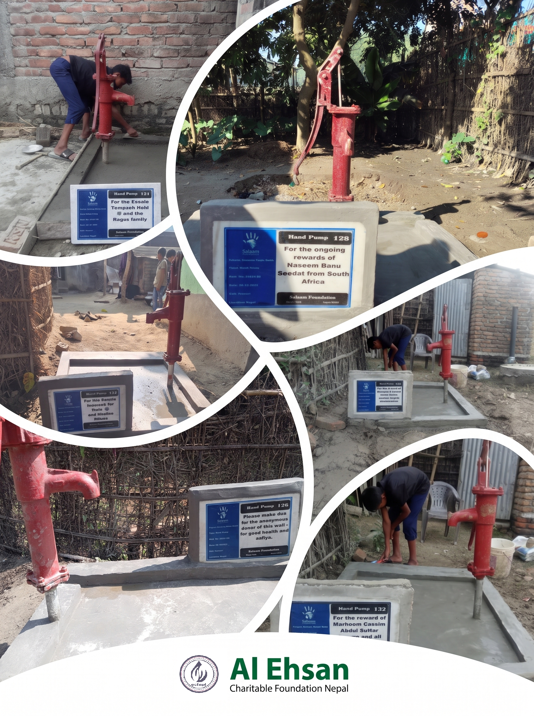 Completed hand pump providing local water access in Nepal