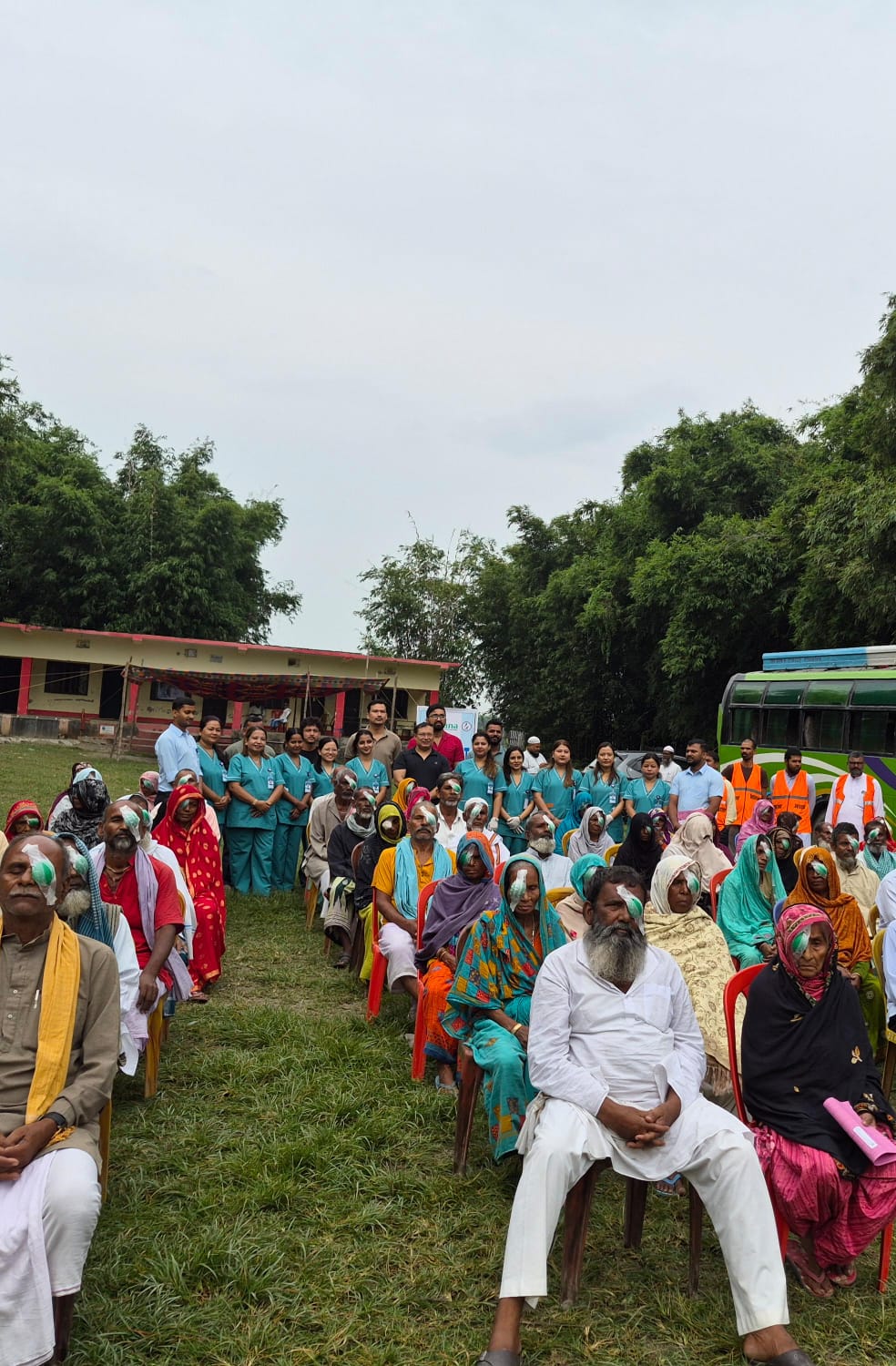 Healthcare professionals at the camp